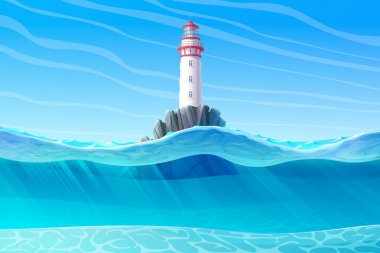 vektör karikatür Deniz Feneri deniz clipart