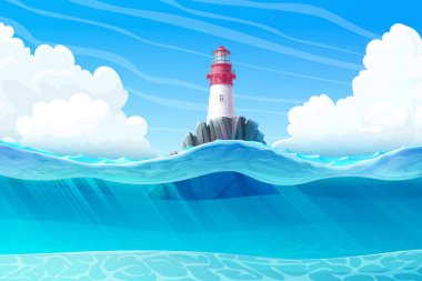 vektör karikatür Deniz Feneri deniz clipart