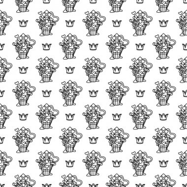 vektör girlish dikişsiz desen