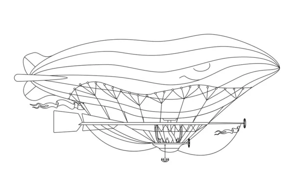 Vector airship, zeppelin, dirigible — Stock Vector