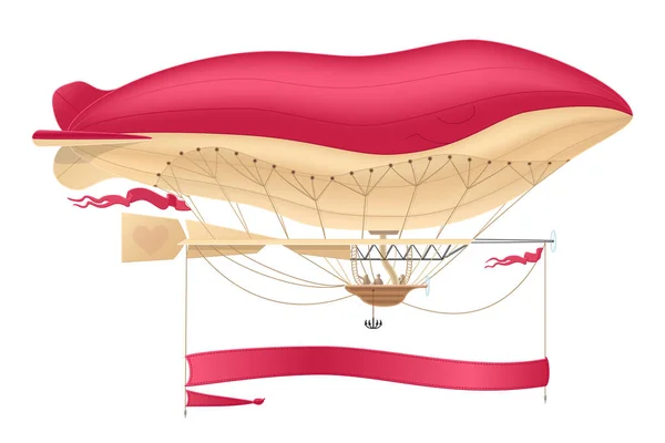 Vektorová vzducholoď, Zeppelin, vzducholoď — Stockový vektor