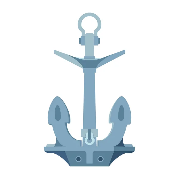 Vector platte zee maritieme pictogram anker — Stockvector