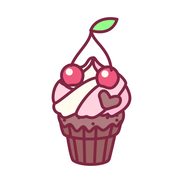 Vector lindo cupcake dulces arte — Vector de stock