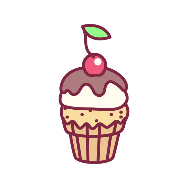 矢量可爱的纸杯蛋糕糖果艺术 — 图库矢量图片