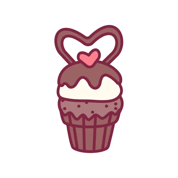 Vektor niedlich Cupcake Süßigkeiten Kunst — Stockvektor