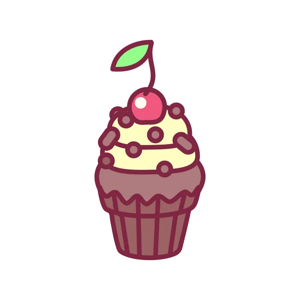 Vector lindo cupcake dulces arte — Vector de stock