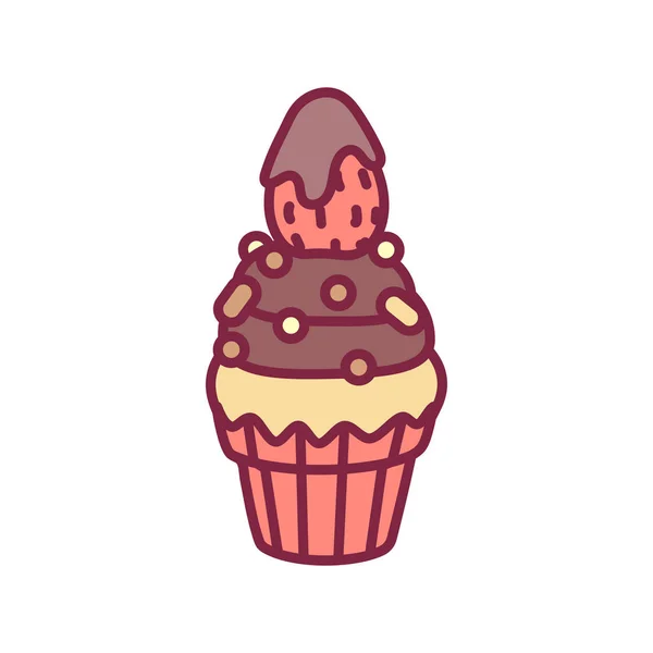 Vector lindo cupcake dulces arte — Vector de stock