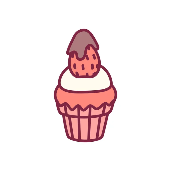 Vetor bonito cupcake doces arte —  Vetores de Stock