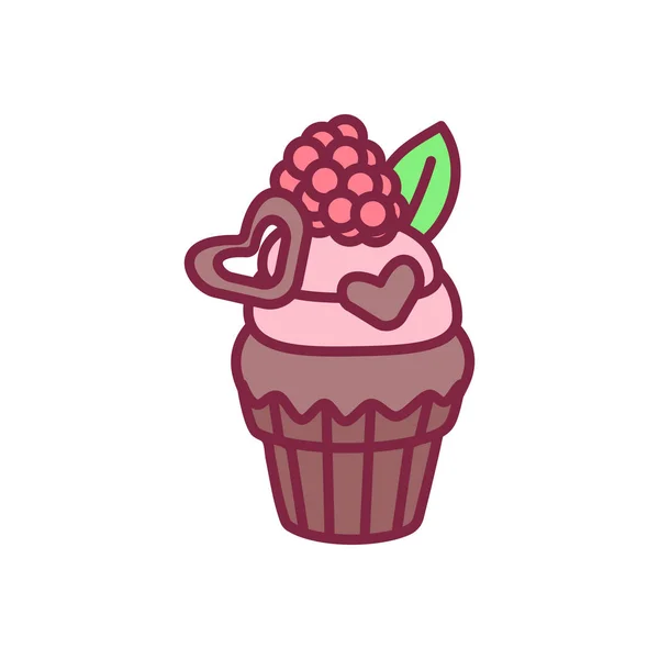 Vector lindo cupcake dulces arte — Vector de stock