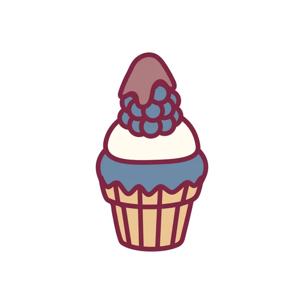 Vetor bonito cupcake doces arte — Vetor de Stock