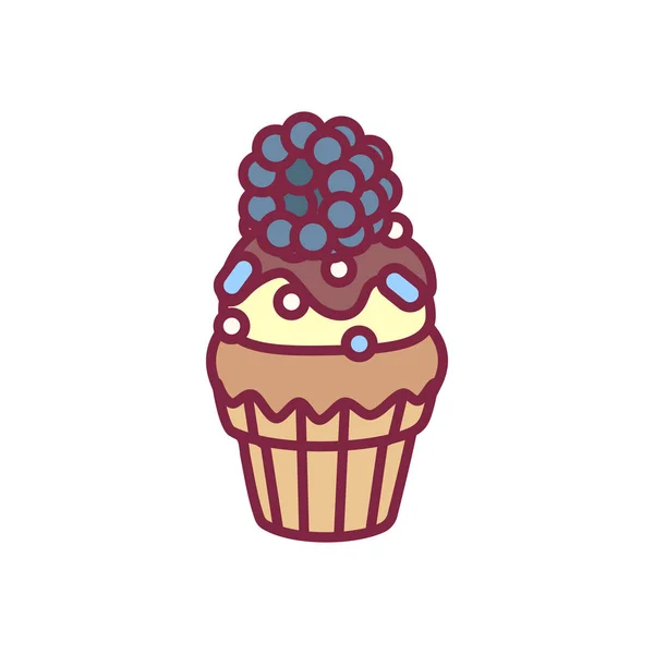 Vector cute cupcake sweets art — Stock Vector