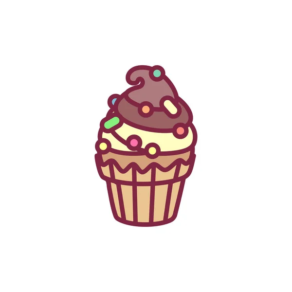 Vetor bonito cupcake doces arte —  Vetores de Stock