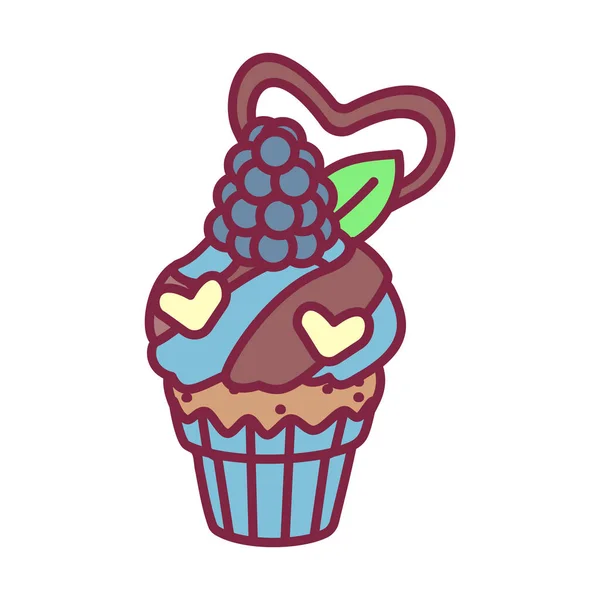 Vector cute cupcake snoep kunst — Stockvector