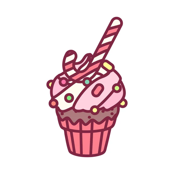Vetor bonito cupcake doces arte — Vetor de Stock