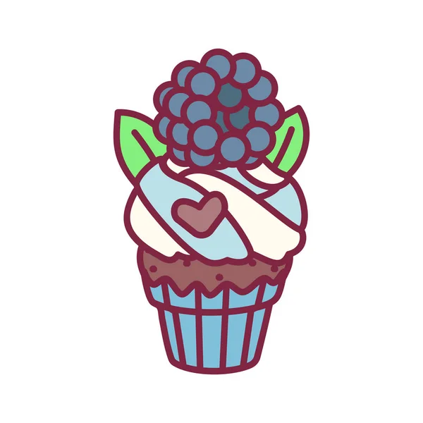 Vector lindo cupcake dulces arte — Vector de stock