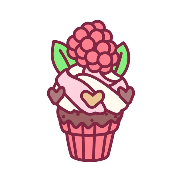 Vector lindo cupcake dulces arte — Vector de stock