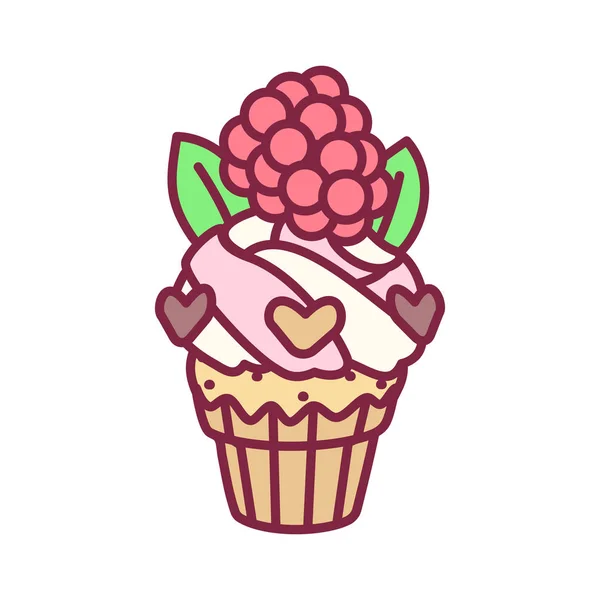 Vector lindo cupcake dulces arte — Vector de stock