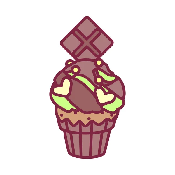 Vector lindo cupcake dulces arte — Vector de stock