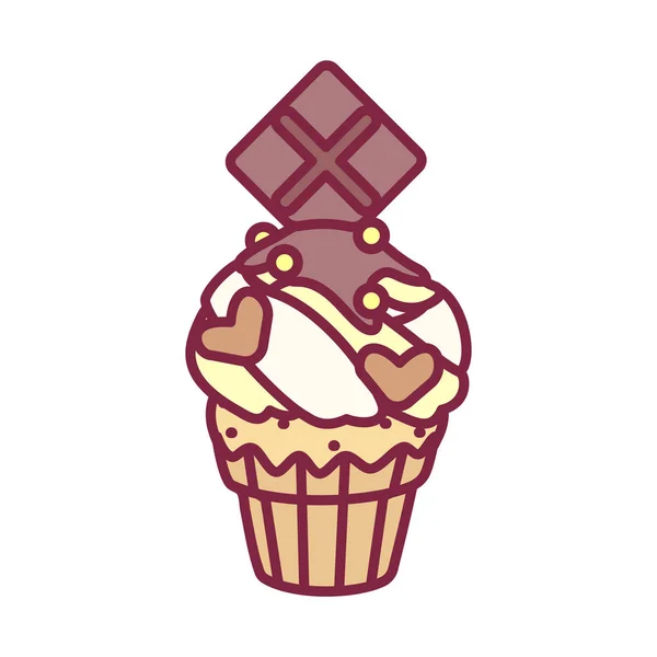 Vector lindo cupcake dulces arte — Vector de stock