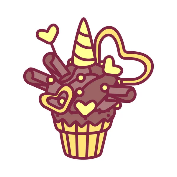 Vector lindo cupcake dulces arte — Vector de stock