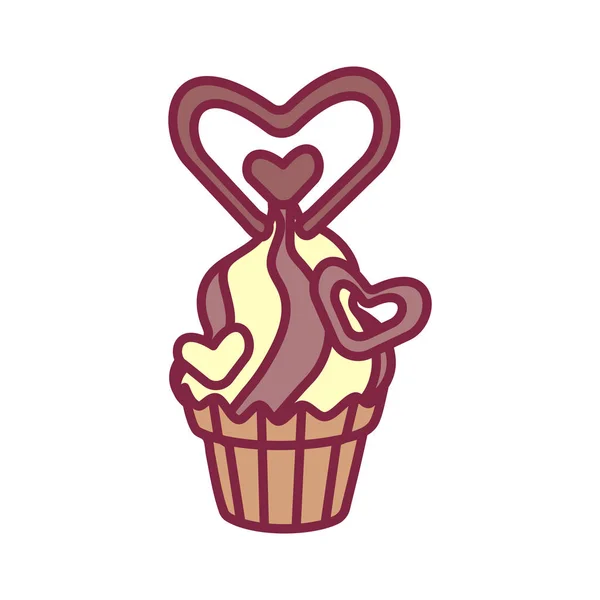 Vector cute cupcake snoep kunst — Stockvector