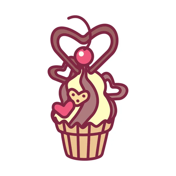 Vector lindo cupcake dulces arte — Vector de stock