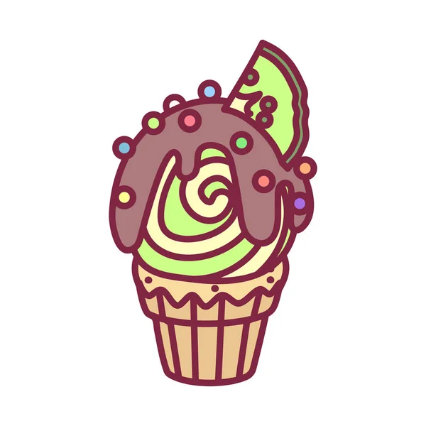 Vector lindo cupcake dulces arte — Archivo Imágenes Vectoriales
