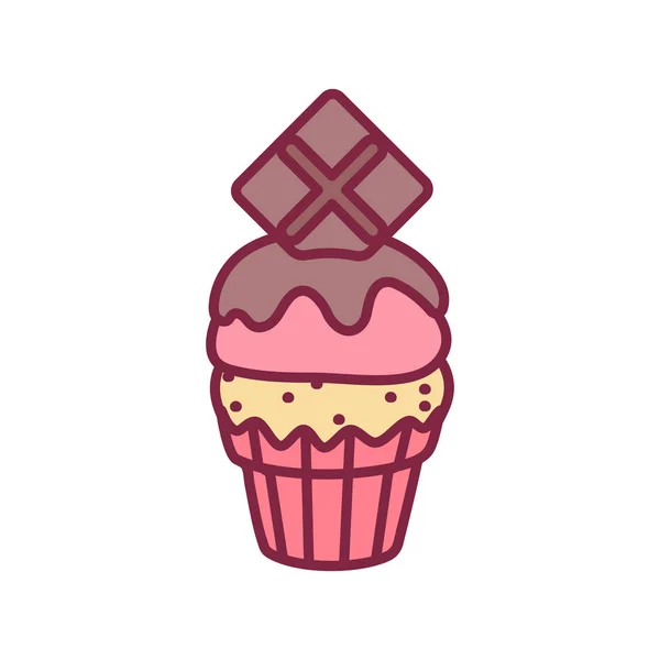 Vector lindo cupcake dulces arte — Vector de stock