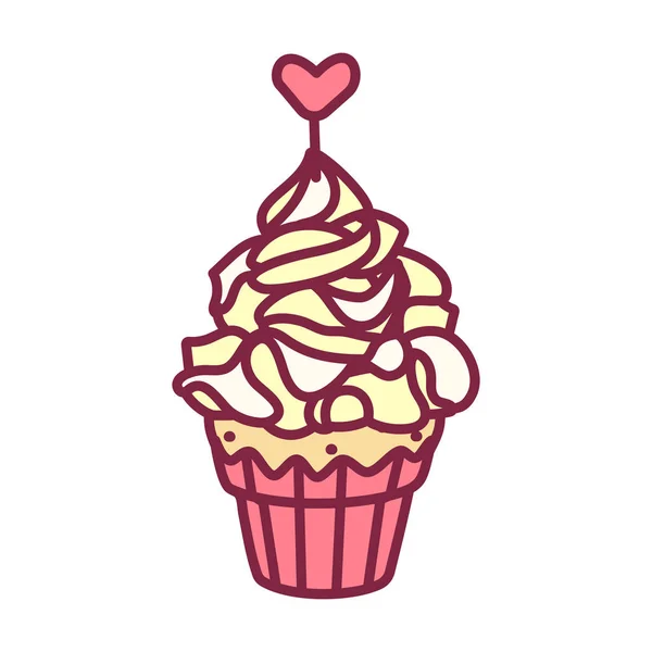 Vector cute cupcake sweets art — Stock Vector