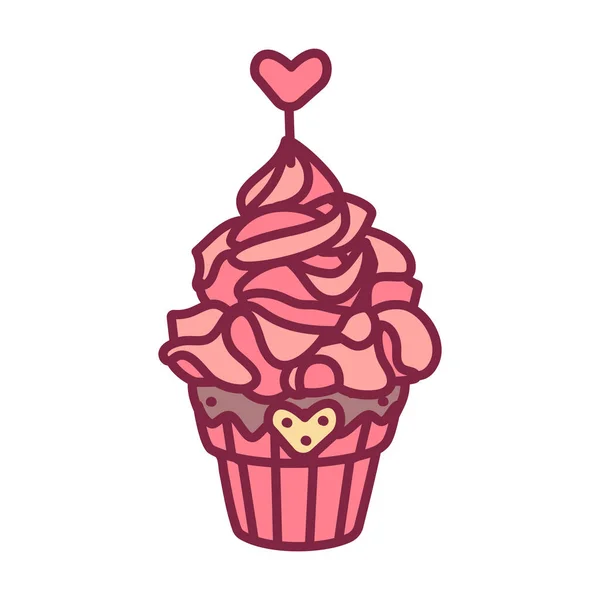 Vector lindo cupcake dulces arte — Vector de stock