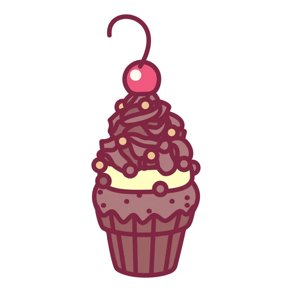 Vector lindo cupcake dulces arte — Vector de stock