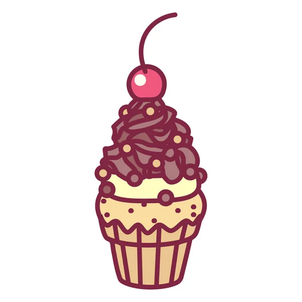 Vector lindo cupcake dulces arte — Vector de stock