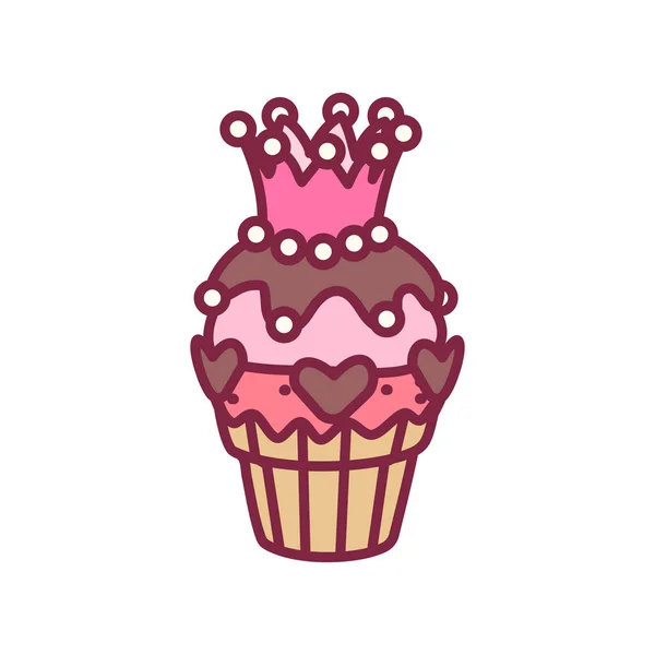 Vector cute cupcake sweets art — Stock Vector