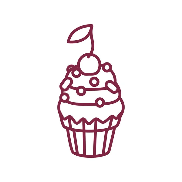 Vector lindo cupcake dulces arte — Vector de stock
