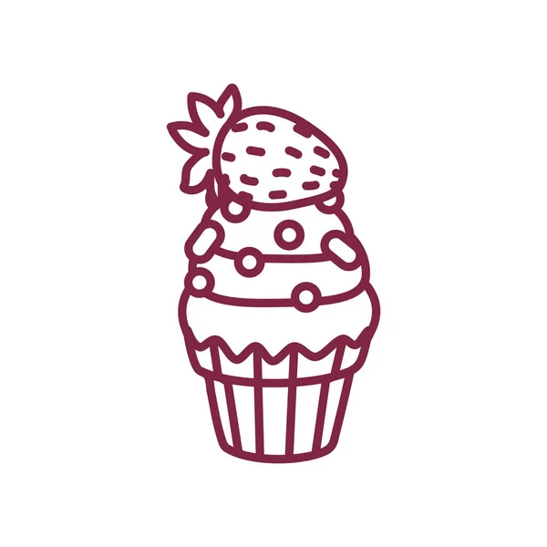 Vector lindo cupcake dulces arte — Vector de stock