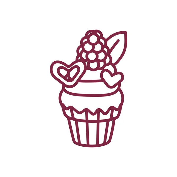 Vector lindo cupcake dulces arte — Vector de stock