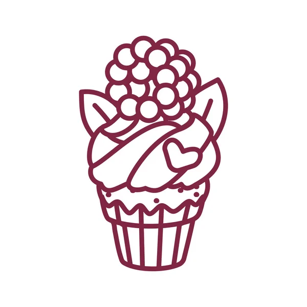 Vector lindo cupcake dulces arte — Vector de stock