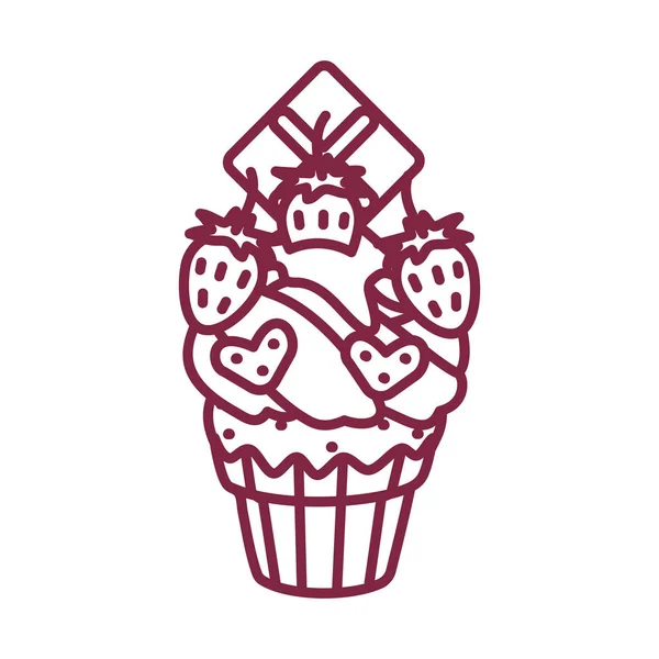 Vector lindo cupcake dulces arte — Vector de stock