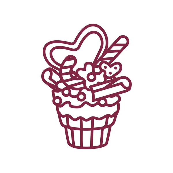 Vector lindo cupcake dulces arte — Vector de stock