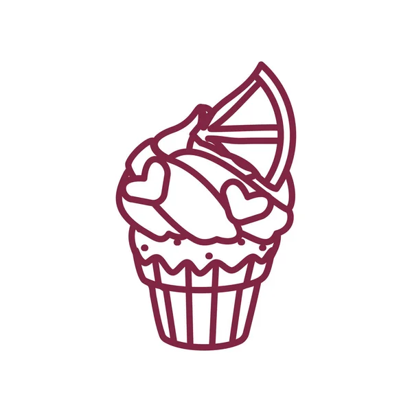 Vector drăguț cupcake dulciuri artă — Vector de stoc