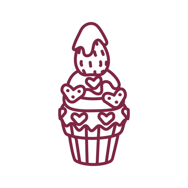 Vector cute cupcake snoep kunst — Stockvector