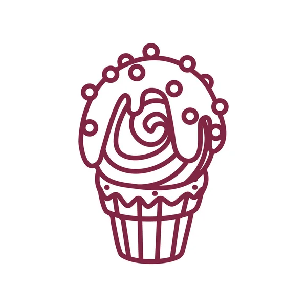 Vector lindo cupcake dulces arte — Vector de stock