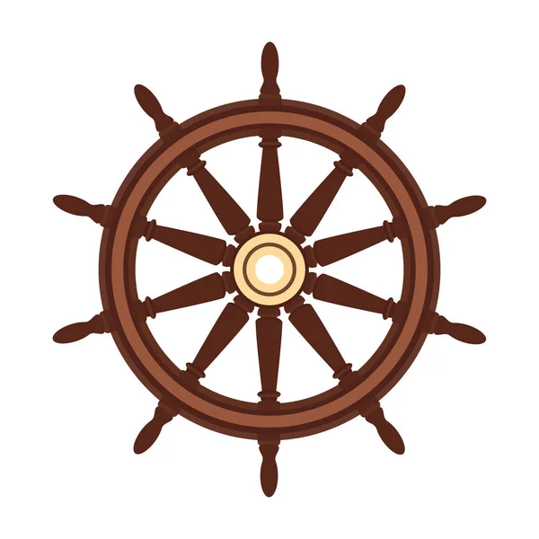 Векторное плоское колесо лодки, штурвал корабля — стоковый вектор