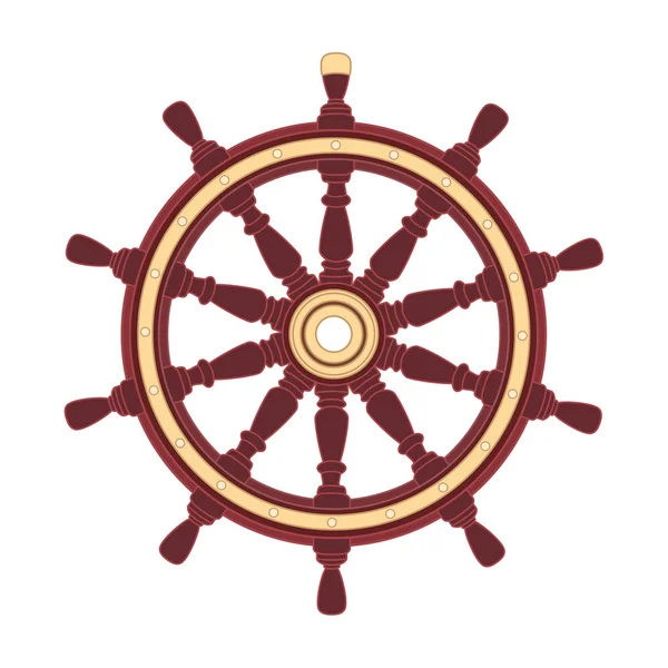 Vetor de barco handwheel, leme de roda de navio — Vetor de Stock
