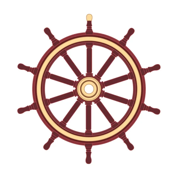 Vector boat handwheel, ship wheel helm — Stock Vector