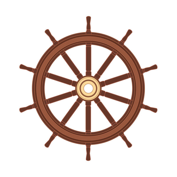 vector boat handwheel, ship wheel helm