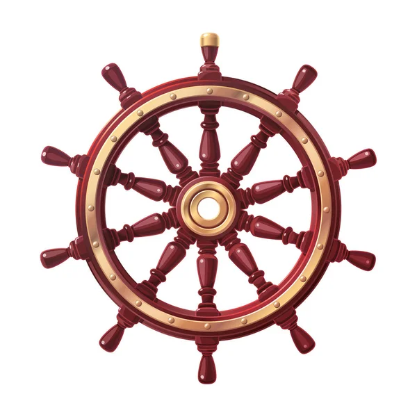 Vetor de barco handwheel, leme de roda de navio — Vetor de Stock