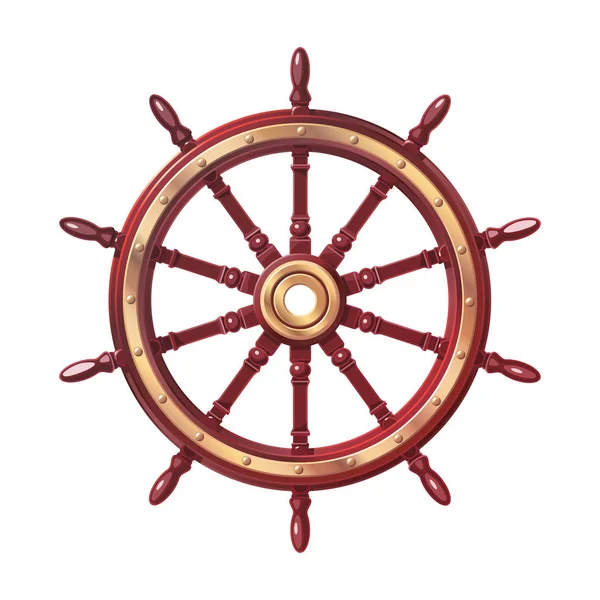 Vetor de barco handwheel, leme de roda de navio — Vetor de Stock