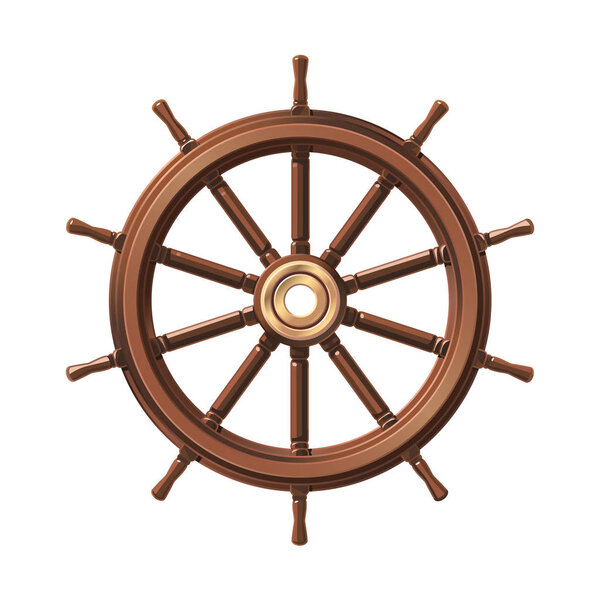 vector boat handwheel, ship wheel helm