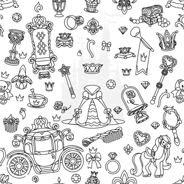 векторный девичий бесшовный узор
